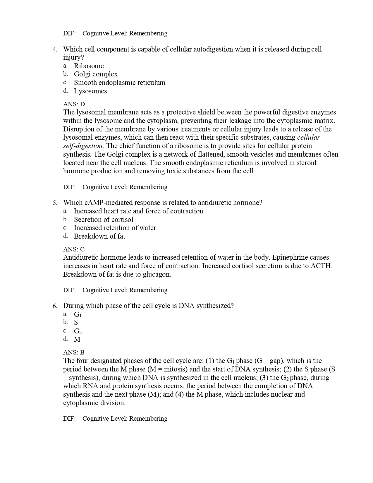 Sample multiple-choice questions with answers and rationales – McCance & Huether Pathophysiology 9th Edition test bank
