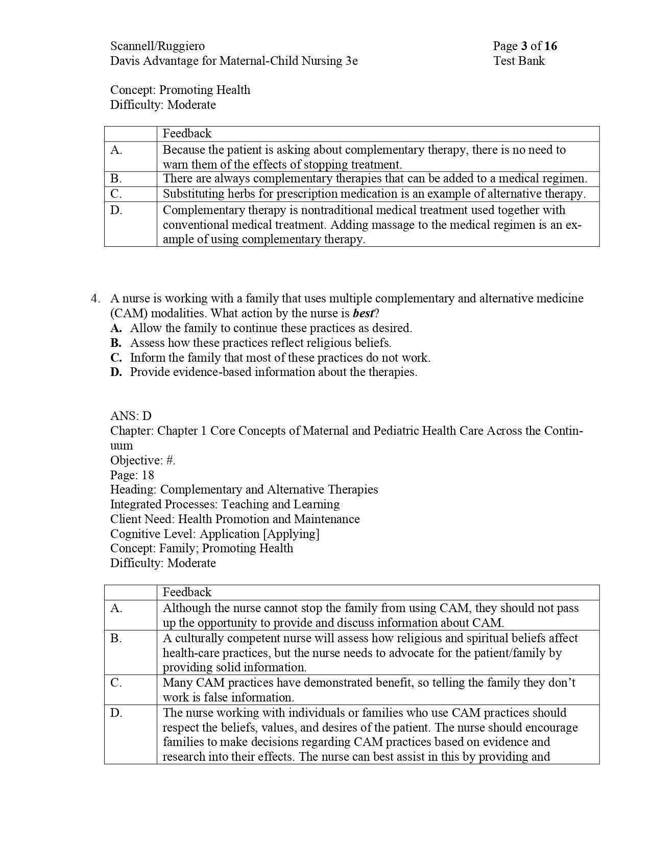 Test Bank for Davis Advantage for Maternal Child Nursing Care 3rd Edition | Scannell | 9781719640985 - Image 4