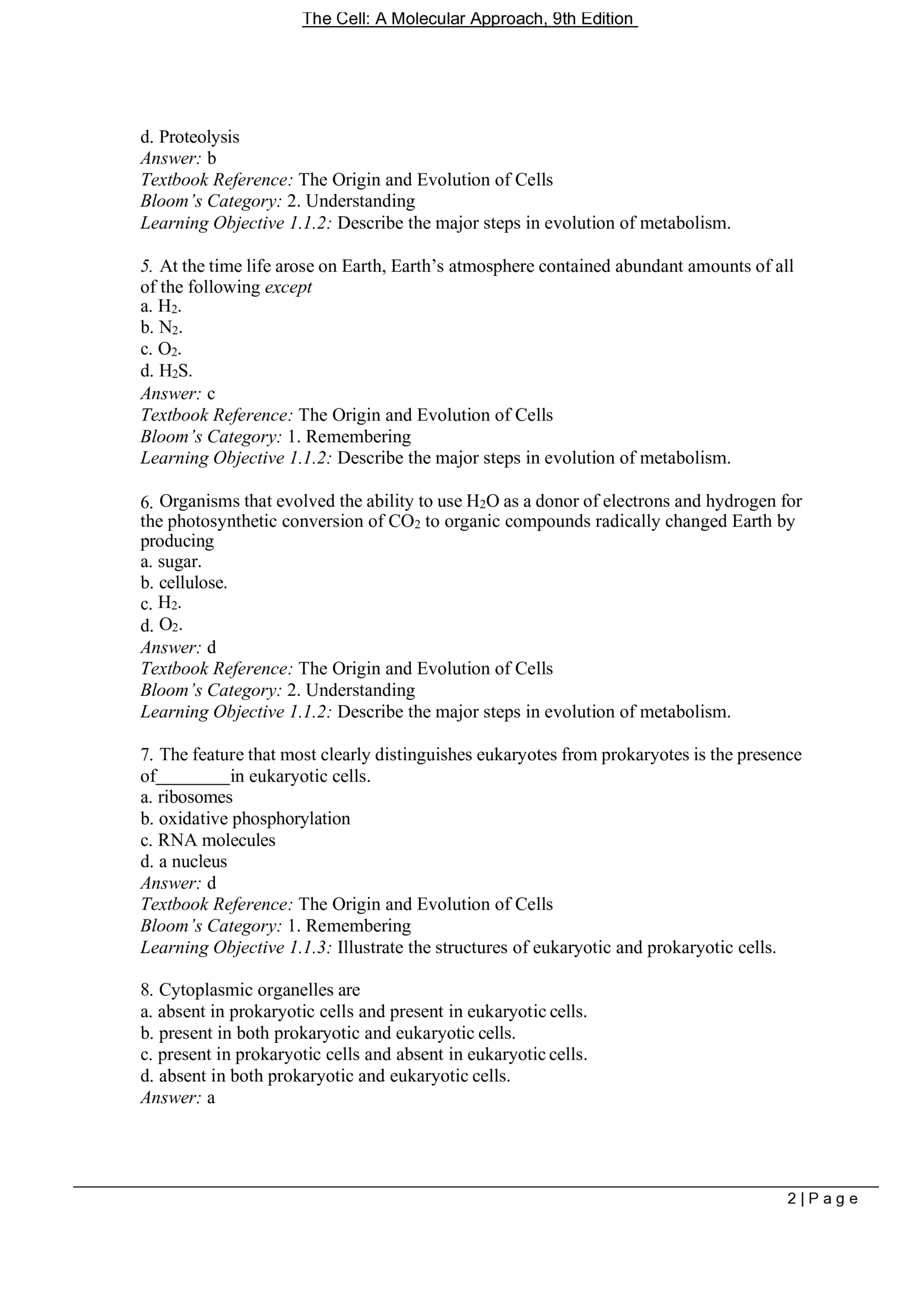 Test Bank for The Cell: A Molecular Approach (9th Edition) – Cooper & Adams - Image 3